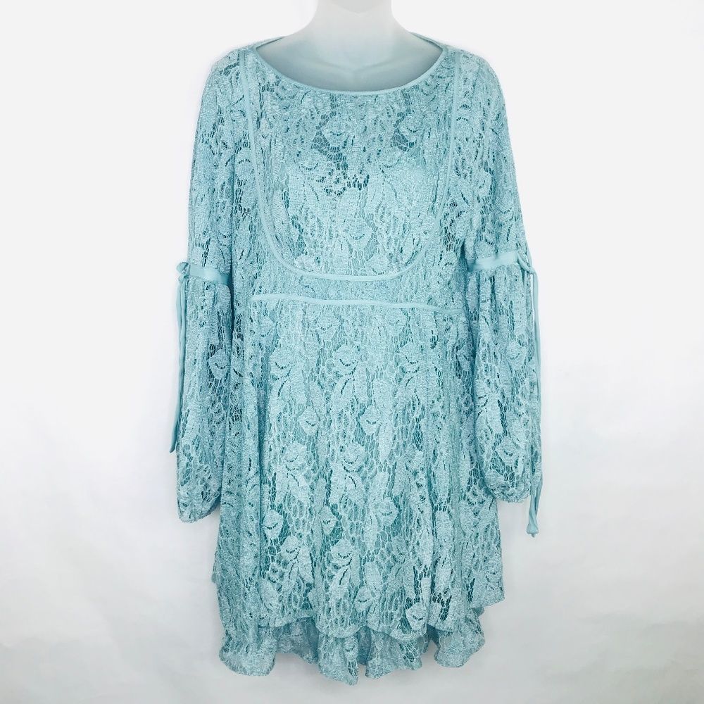 Free People Ruby Lace Dress with Tie Sleeves